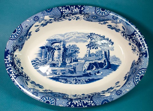 Spode blue italian - italian, oval
