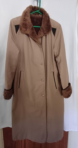 Ladies taupe overcoat with - ladies,