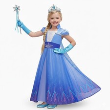 Girls Elsa Fancy Dress Costume