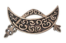 Extremely Rare Alexander Ritchie Iona Silver Crescent & Rod Brooch Glasgow 1930