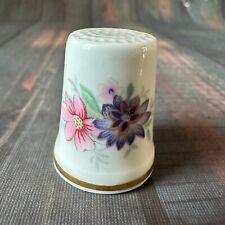 Royal Albert Floral Bone China Thimble Serenity Pink Purple Flowers