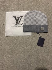 Grey Chequered Lv Beanie