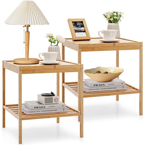 Bamboo side table set end - bamboo, of