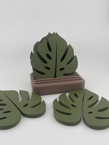 Monstera leaf cup coasters - ⭐,