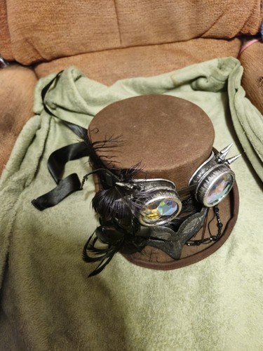 Steampunk brown top hat - steampunk,
