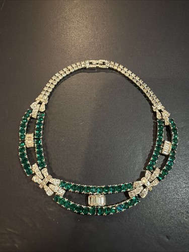 Vintage art deco faux emerald - art,