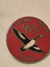 Vintage Pin 1988 Winter Olympics Known As XV Olympic Winter Games Canada. Rare