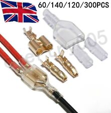 300/60X Motorcycle Brass Bullet Connectors Male&Female Electrical Wire Terminals