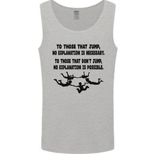 Skydiving No Explanation Freefall Paras Mens Vest Tank Top