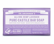 DR BRONNER FAIRTRADE PURE LAVENDER CASTILE SOAP 140g - CRULETY FREE