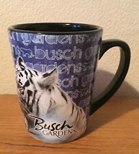 Rare Vintage Large Capacity Busch Gardens White Tiger 3D Effect Mug Cup