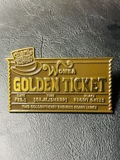 Wonka Golden Ticket  Badge pin art pins enamel collectible