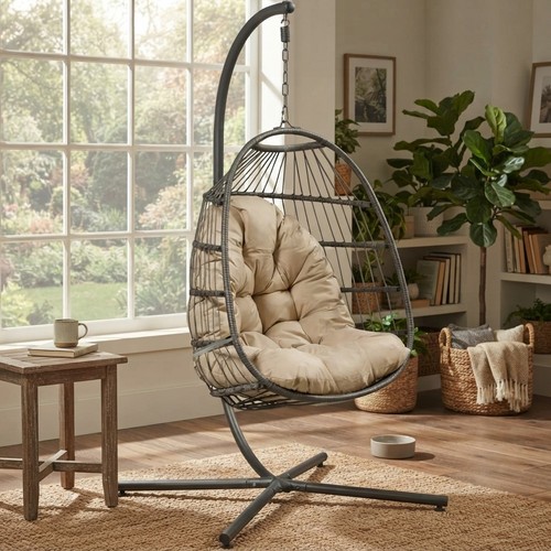 Space saving folding egg chair - folding,