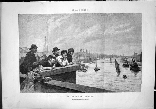 Antique old print - old, el
