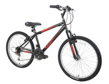 Excel Boys 24" Wheel 14" Frame 21 Speed Front Suspension MTB Black Red Age 8 +