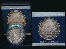 Australia: 2006 $1 Pillar Dollar 8 Reales, nearly 2oz Silver, Very Scarce