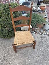 Amish Shaker Style Chair Ladder Back Rush Woven Seat 35x18x15