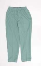 Slimma Womens Green Polyester Blend Carrot Trousers Size 12 L25.5 in