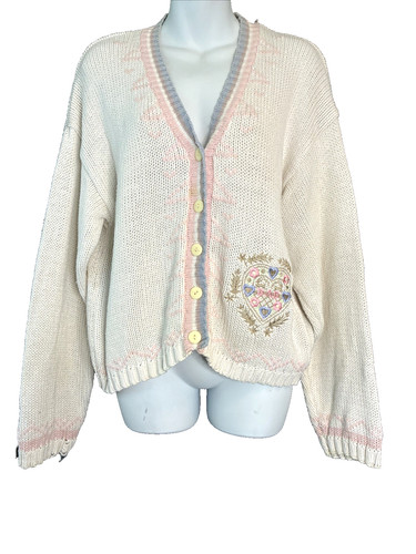 Vtg 90s bad - cottage, cardigan