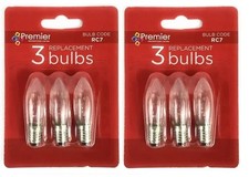 6 Replacement Candle Bridge Bulbs Premier Screw In Bulb 34V 3W Clear RC7