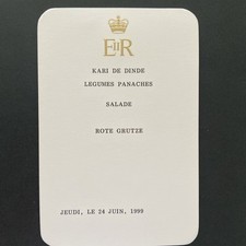 Royal Menu Card 24 June 1999