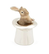 Saturno Silver and Enamel Rabbit in a Hat - Fully Hallmarked Sterling Silver