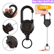 1X Heavy Duty Retractable Key Chain Strong ID Badge Holder Belt Clip Extendable