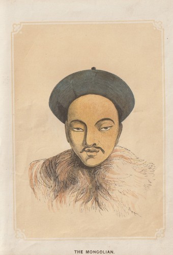 Mongolian colored woodcut - colored,