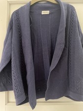 M&S Indigo Collection Blue Knitted Shawl Collar Cardigan Size 12
