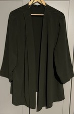 Evans Lightweight Olive  Dress Waterfall Jacket 3/4 Sleeve. Sz 30