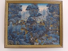 Stunning Vintage Bali Canvas Painting Signed BAWA MAS-SAYAN UBUD 