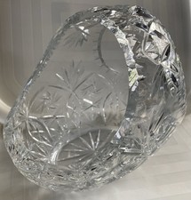 Vintage Cut Glass Lead Crystal Basket