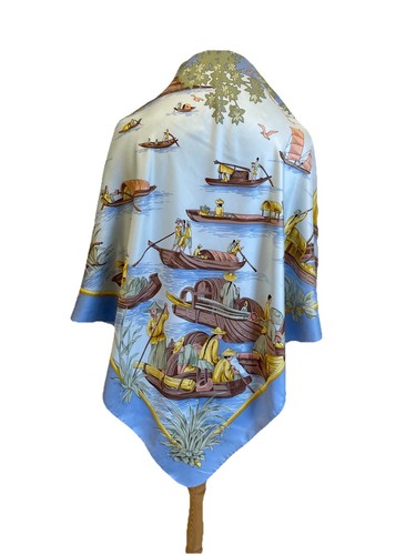Vintage silk scarf asian - silk,