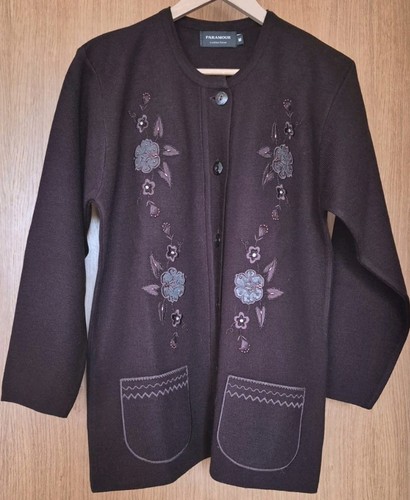 Embroidered floral cardigan - floral,