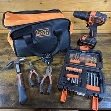 Black + Decker 18V Cordless Hammer Drill Tool Kit and Bit Set + 1.5ah Battery