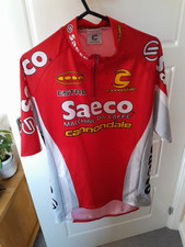 Retro Vintage Cannondale Saeco Cycling Bike Jersey Medium 