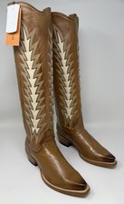 Stetson Johnnie Leather Boots Handcrafted Gold Size 6M *New in Box*