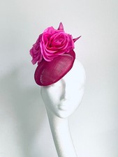 Pink cerise fuchsia flower hat