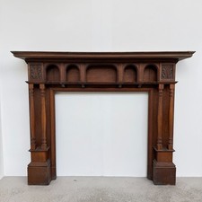 Victorian antique reclaimed oak fireplace surround circa 1890