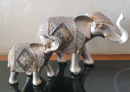 Elephant silver resin - silver,
