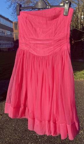 Neon pink mesh prom dress - mesh, fun
