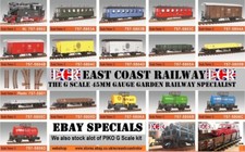 G SCALE 45mm GAUGE GARDEN RAILWAY RC LOCO CARRIAGE BOX FLATBED TRUCK COACH TRAIN