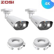 ZOSI 2PCS 4K 8MP POE CCTV  Security Camera Audio In ColorVu Night Vision Outdoor