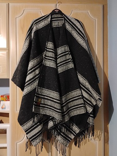 Women wool blended poncho - blended,