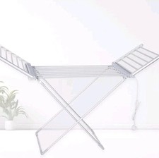 Indoor Electric Heated Clothes Airer Laundry Clothes Dryer Foldable Winged Rails