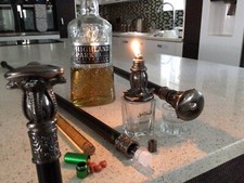 Walking Stick Tippling/Smuggling Stick Holding Flasks, Lighter, Tablet Holder