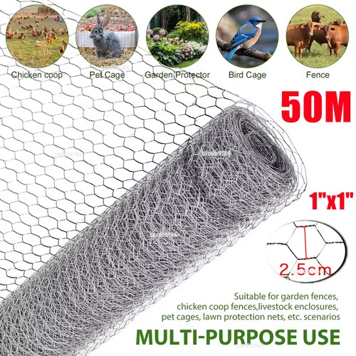 50m wire galvanised metal mesh - metal,