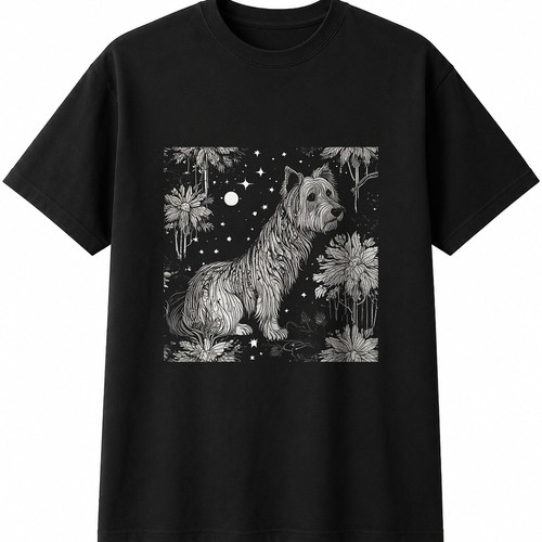 Botanical skye terrier dog - botanical,