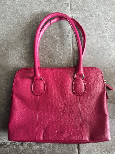 Pink leather faux ostrich - faux,