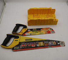 STANLEY Mitre Box & 2 x Stanley Saws Angle Saw Guide Sawing/Skirting/Coving/Wood